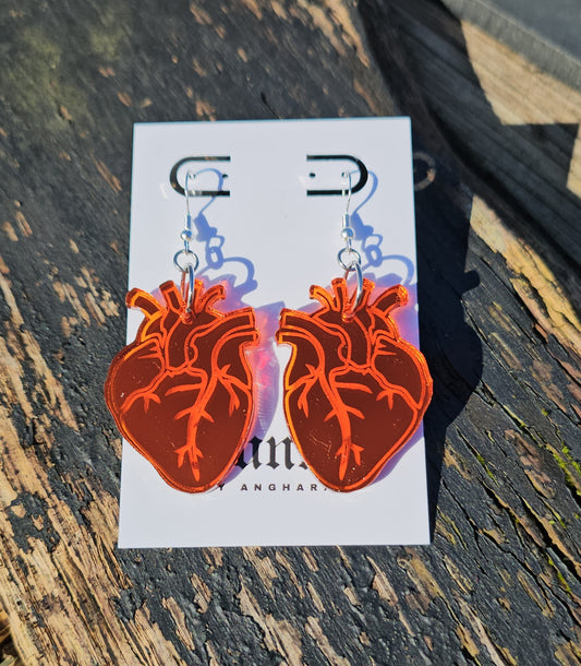Anatomical heart earrings