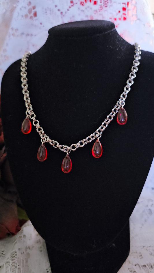 Blood drop necklace