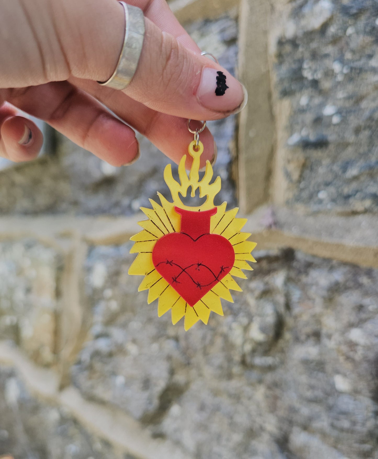 Sacred heart earrings