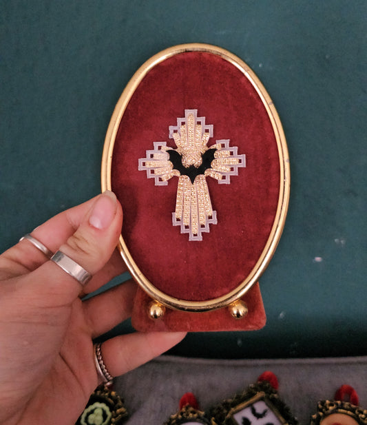 Gold gothic cross frame