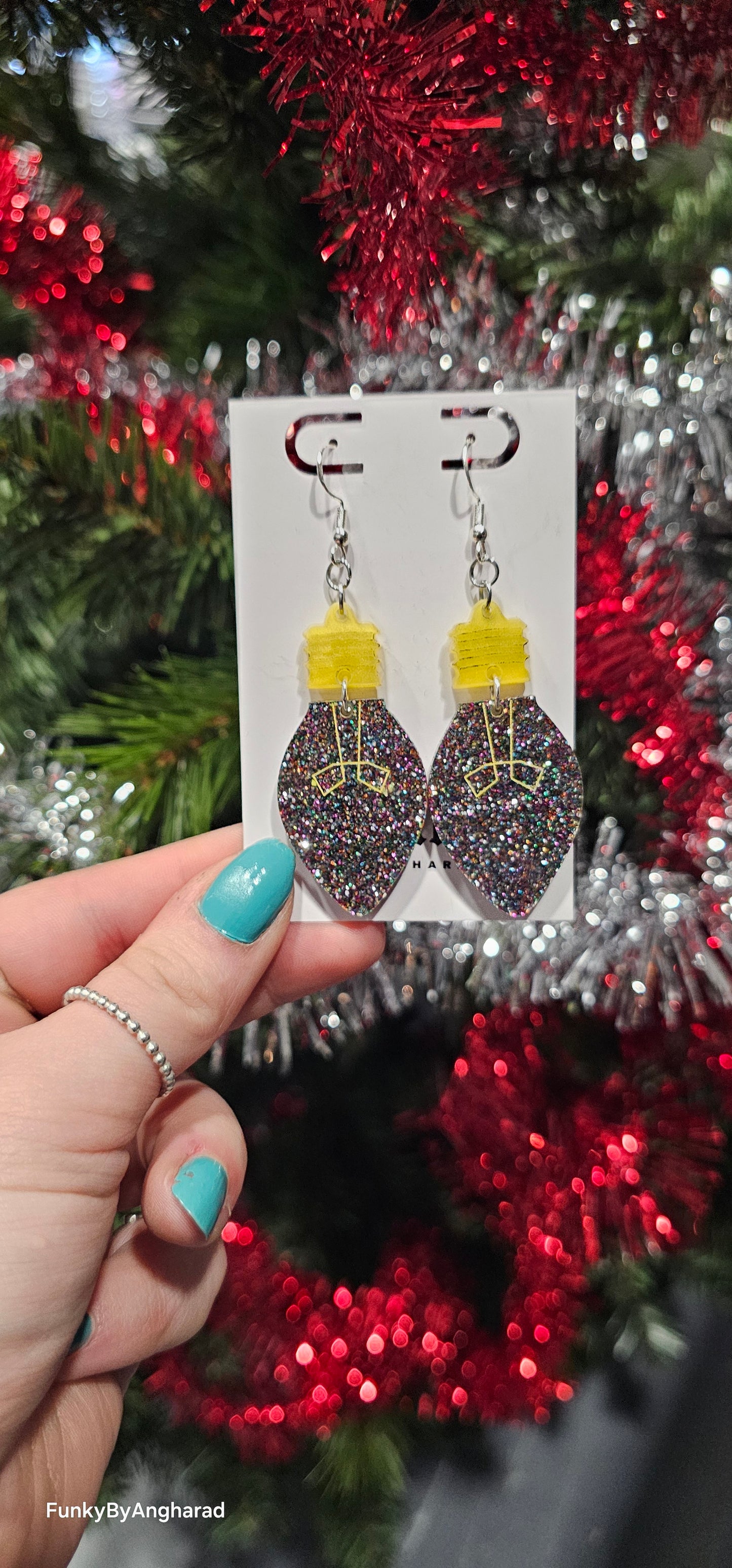 Glitter bulb earrings