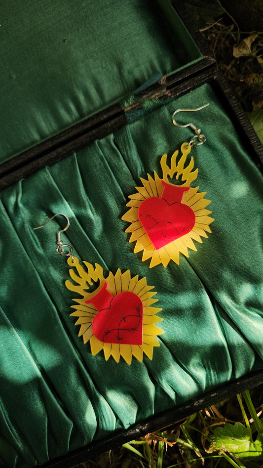 Sacred heart earrings
