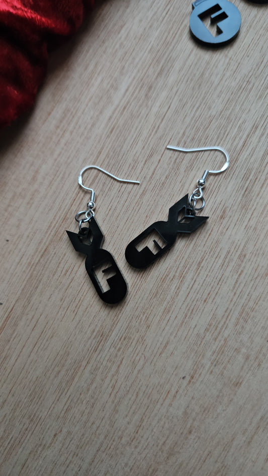 F bomb earrings
