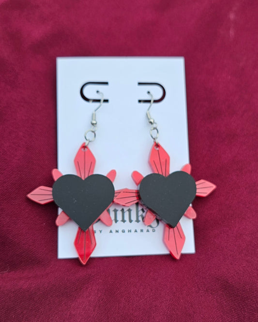 Red and black haunted hearts