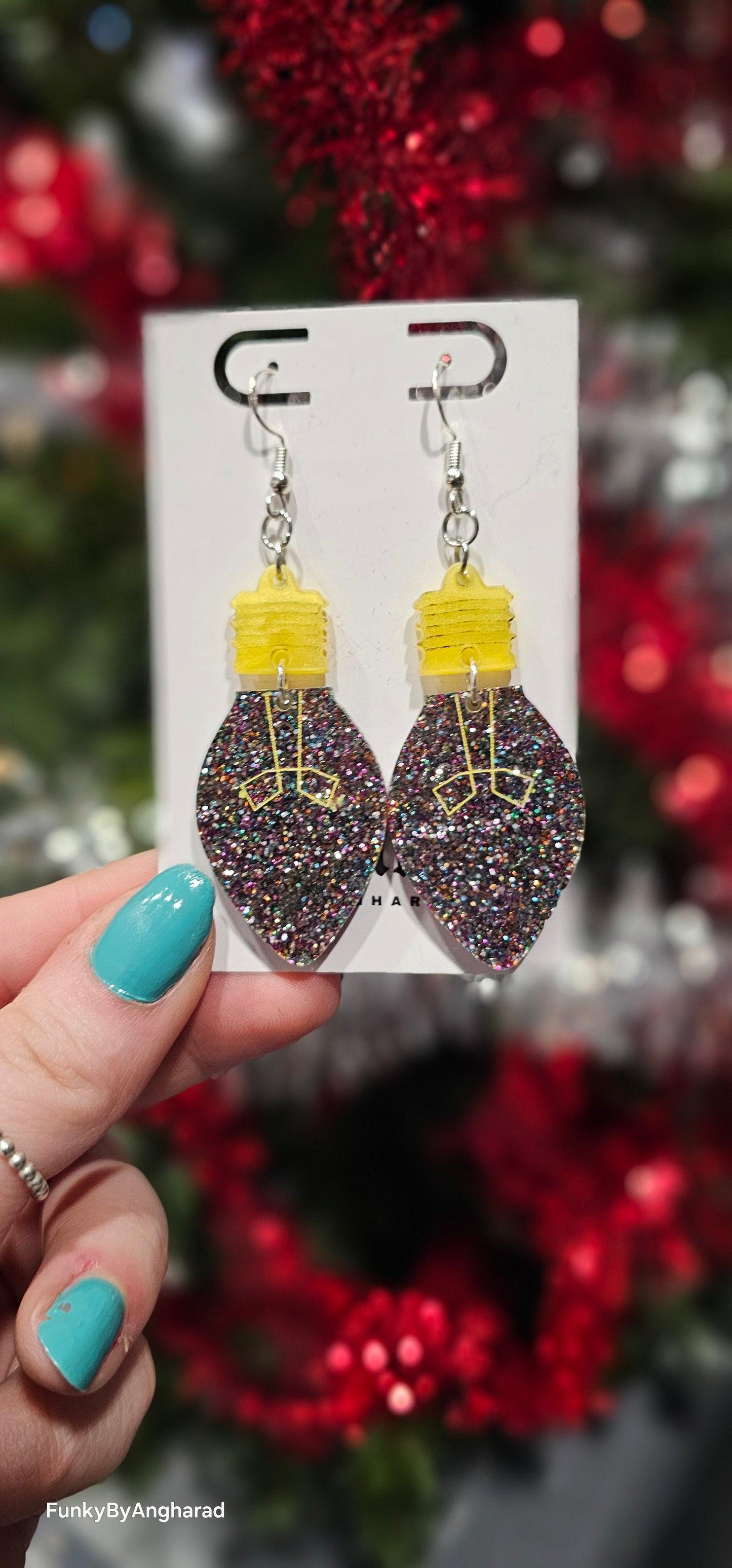 Glitter bulb earrings