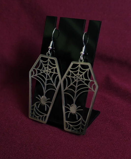 Coffin web earrings