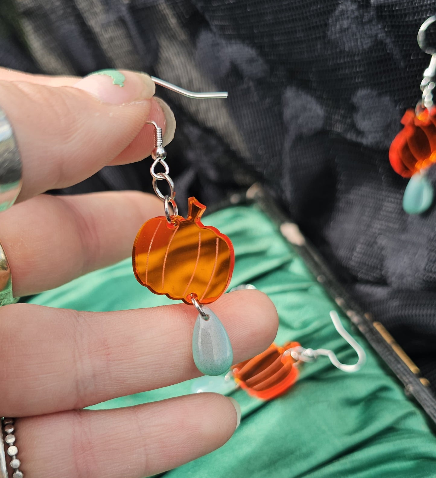 Lil pumpkin drop earrings