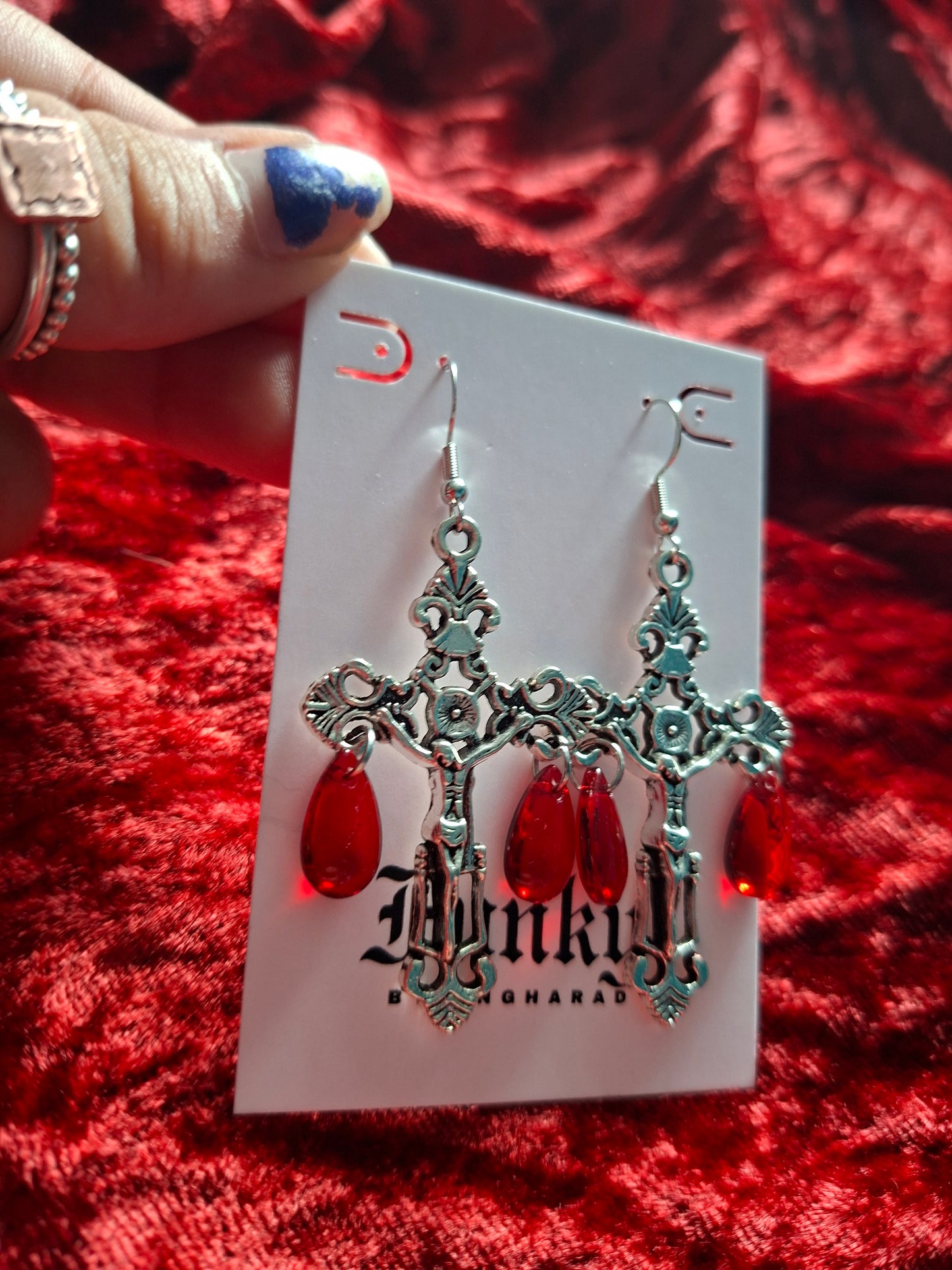 On the cross earrings