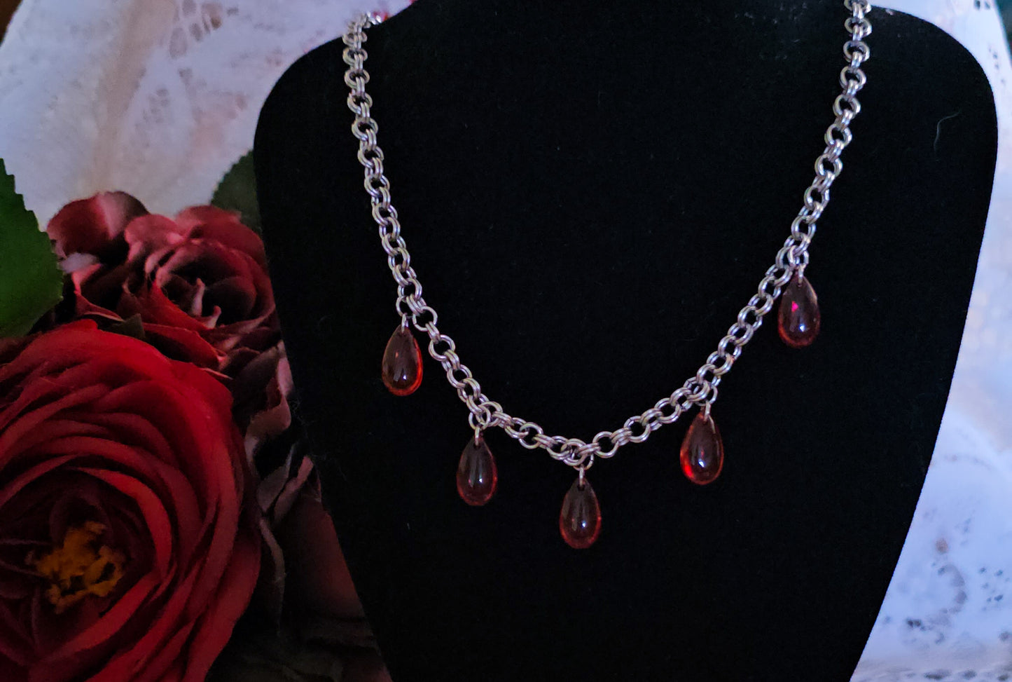 Blood drop necklace