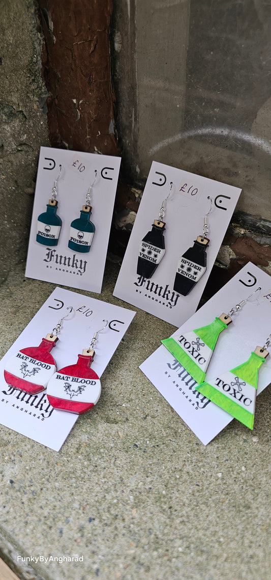 Pick your poison / poison bottle earrings
