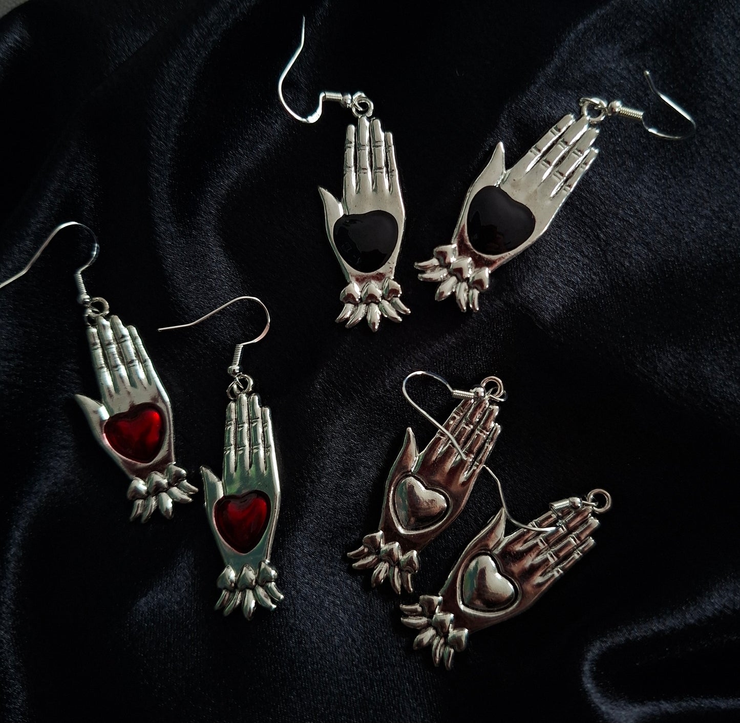 Gothic hand earrings
