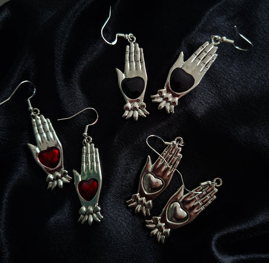 Gothic hand earrings