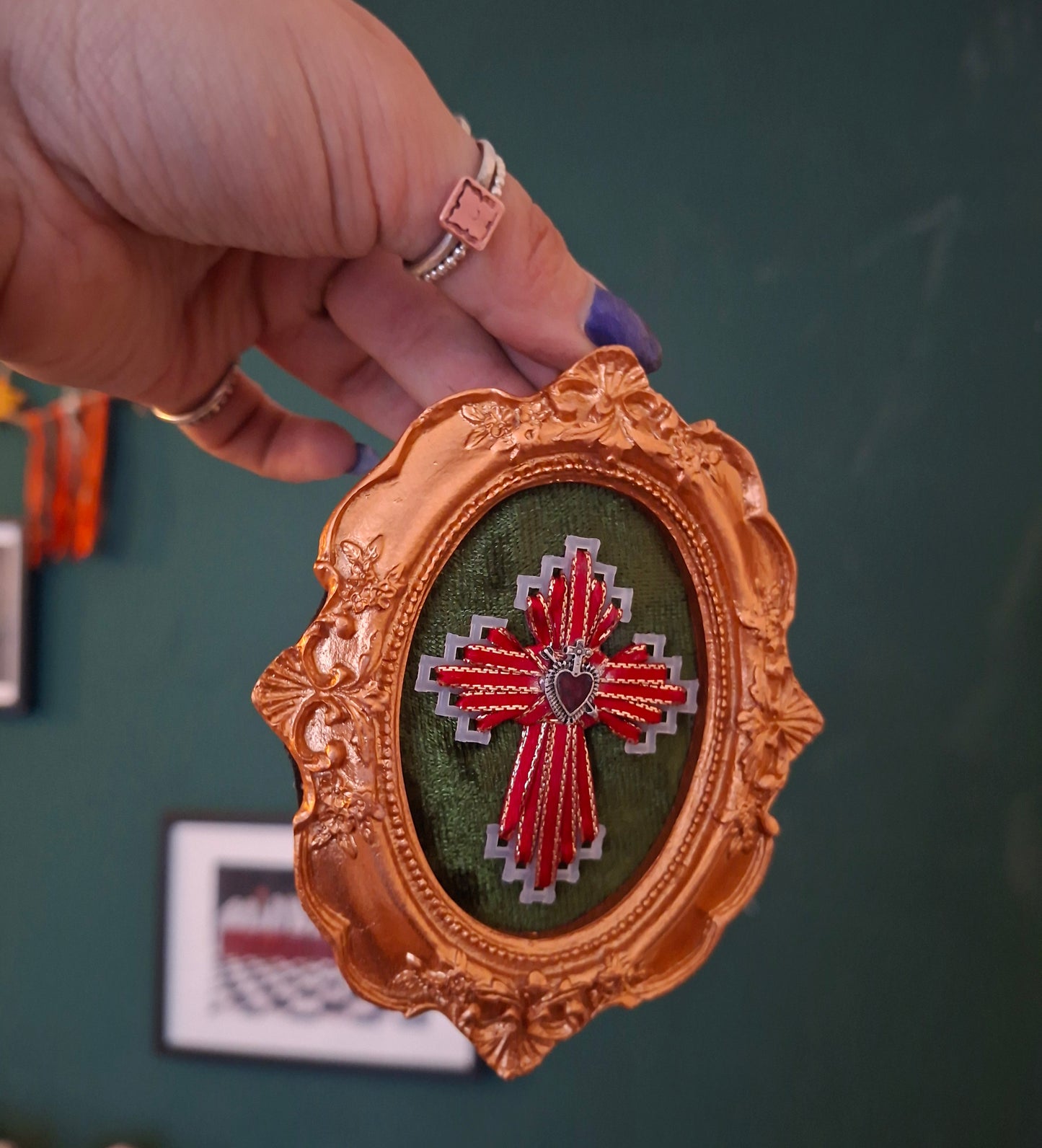 Gothic cross heart frame