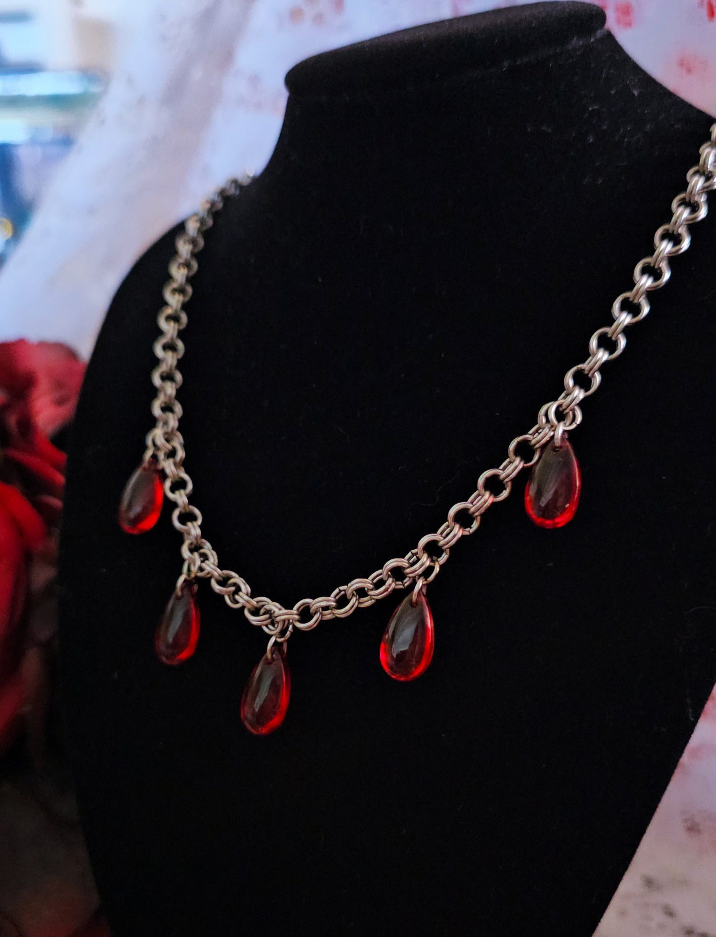 Blood drop necklace