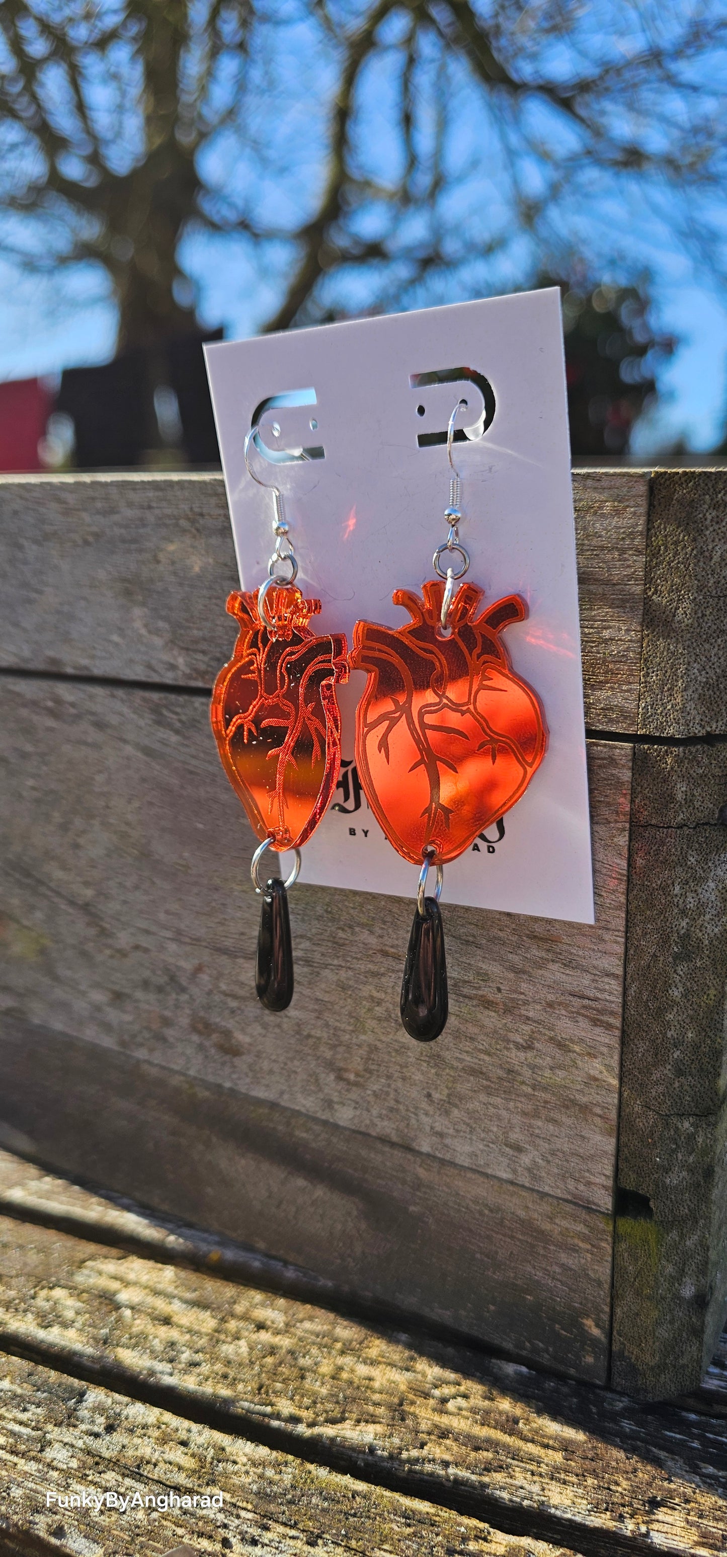 Anatomical heart earrings