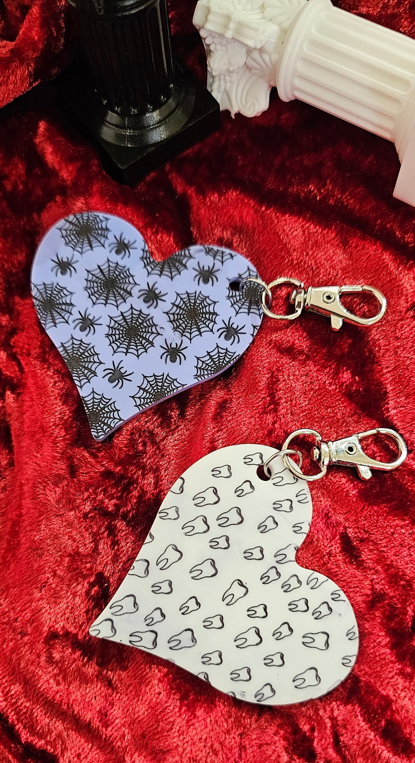 Heart keyrings/ bag charms