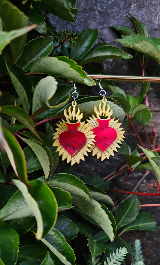 Sacred heart earrings
