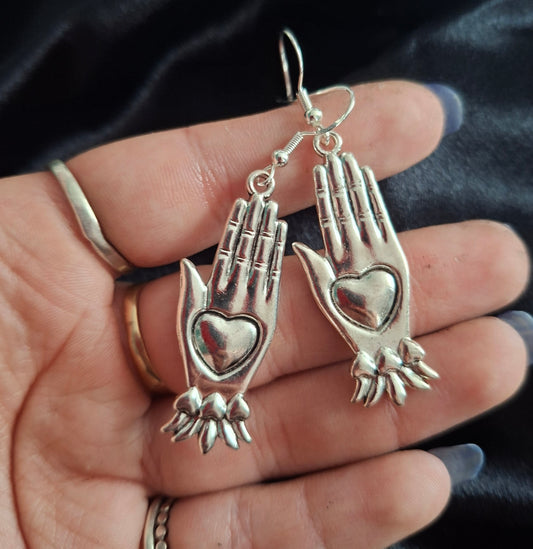Gothic hand earrings